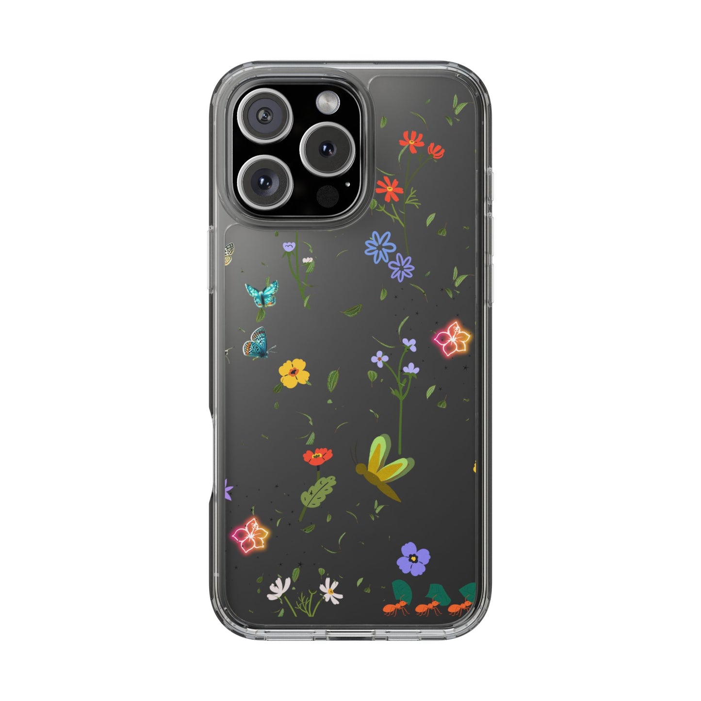 Phone Case, Floral Butterfly Nature Lover Gift, Clear Cases, Flower Butterfly Phone Cover, Nature Inspired Case, Clear Phone Protector