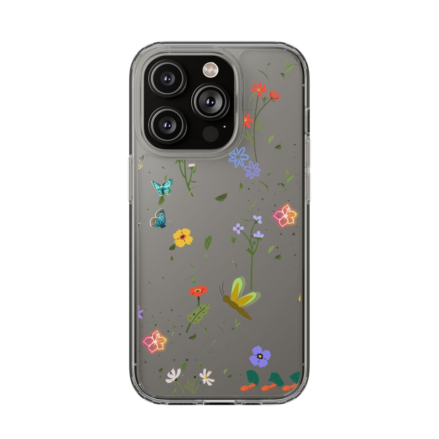 Phone Case, Floral Butterfly Nature Lover Gift, Clear Cases, Flower Butterfly Phone Cover, Nature Inspired Case, Clear Phone Protector