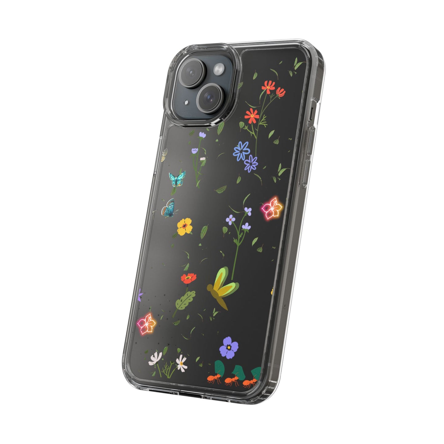 Phone Case, Floral Butterfly Nature Lover Gift, Clear Cases, Flower Butterfly Phone Cover, Nature Inspired Case, Clear Phone Protector