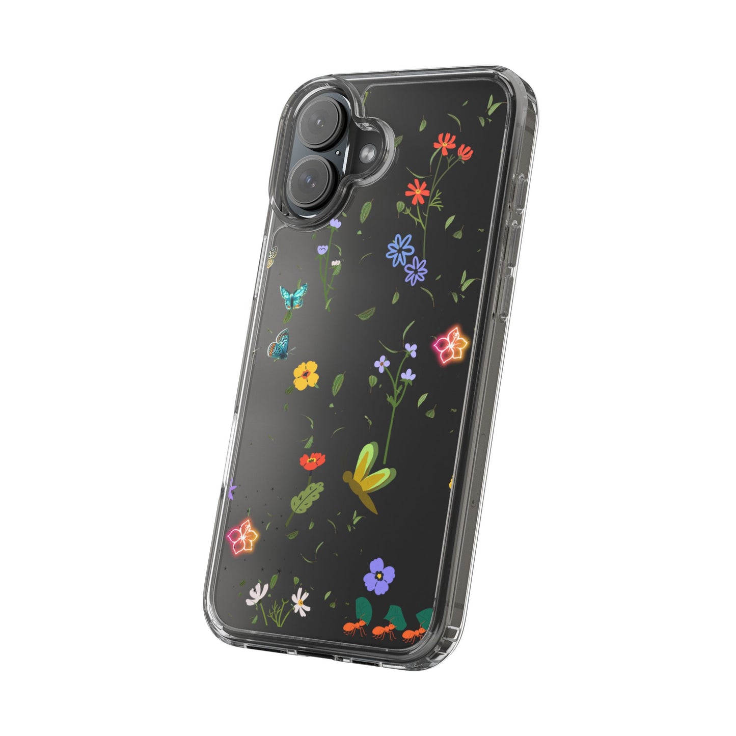 Phone Case, Floral Butterfly Nature Lover Gift, Clear Cases, Flower Butterfly Phone Cover, Nature Inspired Case, Clear Phone Protector