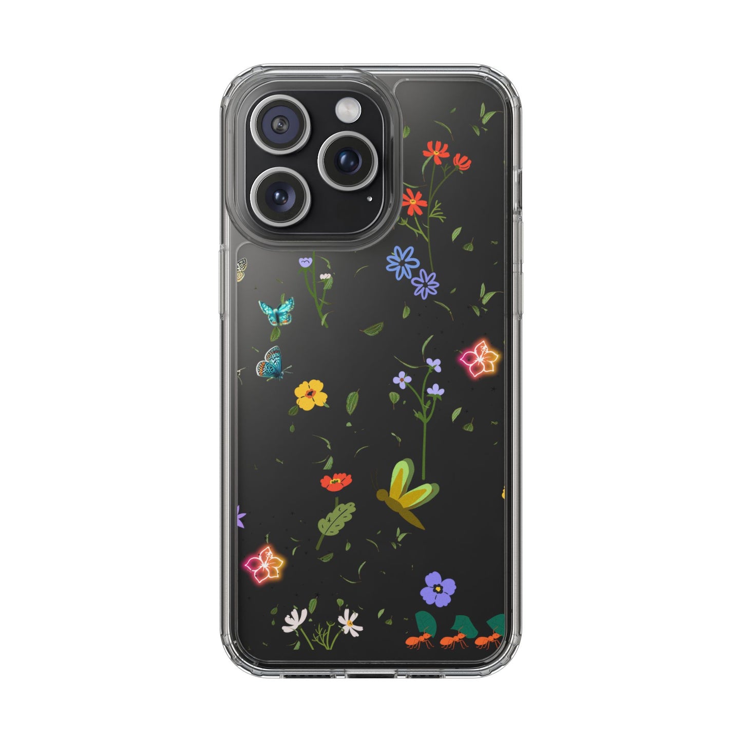 Phone Case, Floral Butterfly Nature Lover Gift, Clear Cases, Flower Butterfly Phone Cover, Nature Inspired Case, Clear Phone Protector