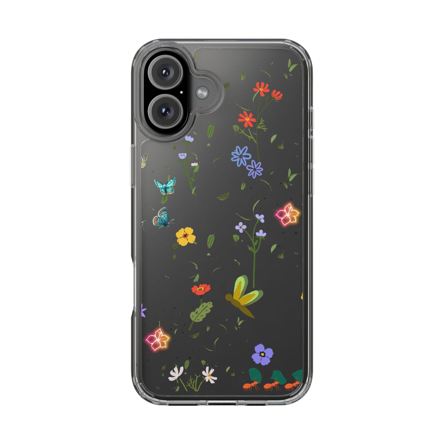 Phone Case, Floral Butterfly Nature Lover Gift, Clear Cases, Flower Butterfly Phone Cover, Nature Inspired Case, Clear Phone Protector
