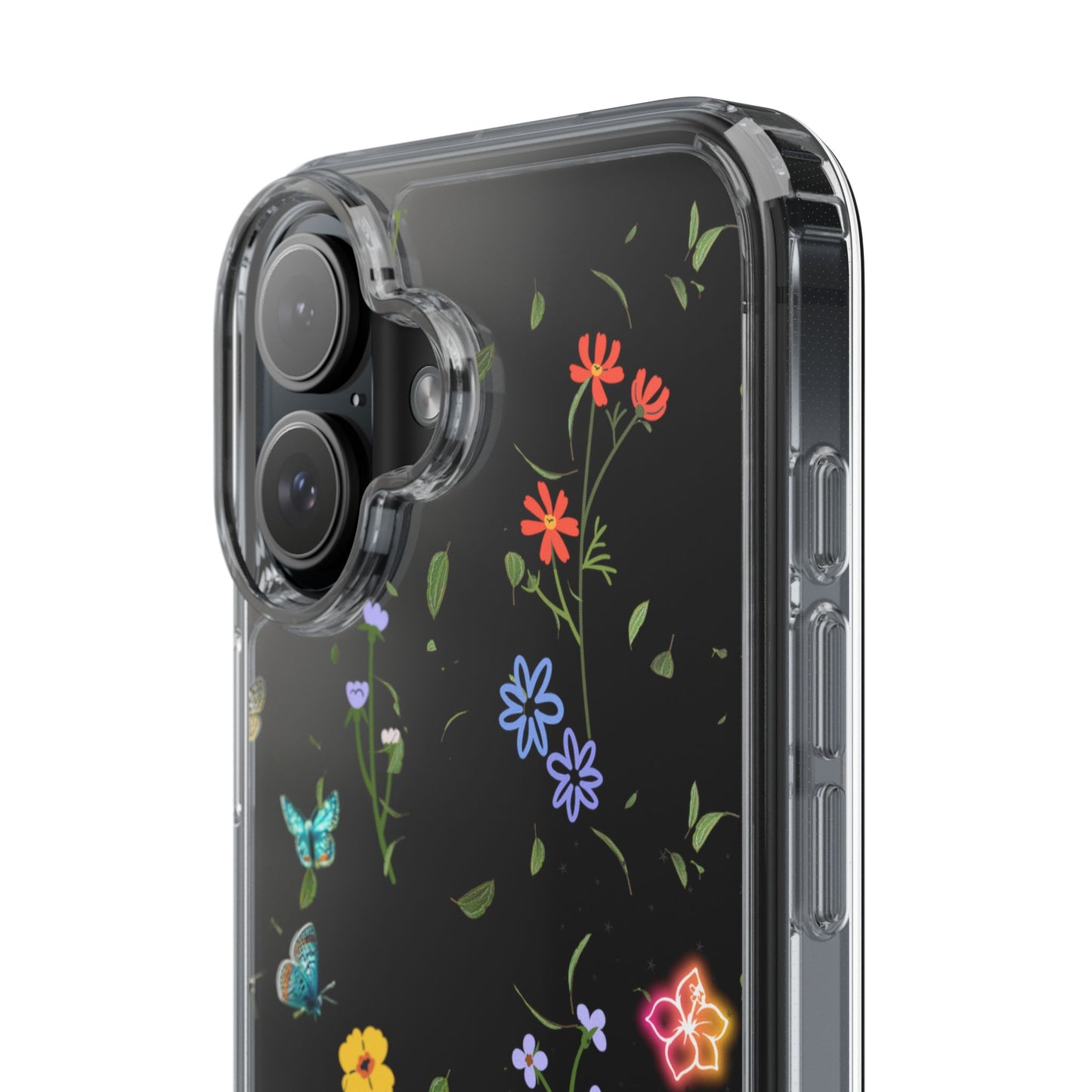 Phone Case, Floral Butterfly Nature Lover Gift, Clear Cases, Flower Butterfly Phone Cover, Nature Inspired Case, Clear Phone Protector
