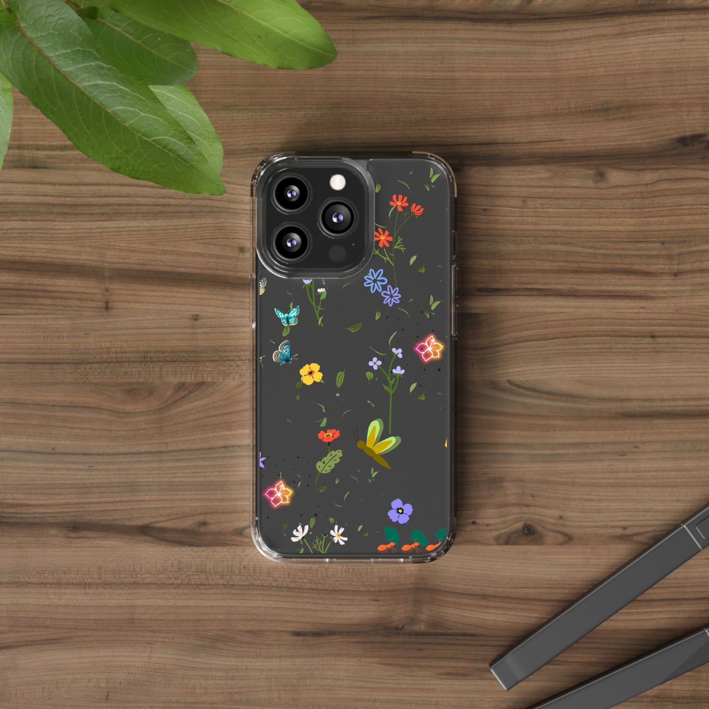 Phone Case, Floral Butterfly Nature Lover Gift, Clear Cases, Flower Butterfly Phone Cover, Nature Inspired Case, Clear Phone Protector