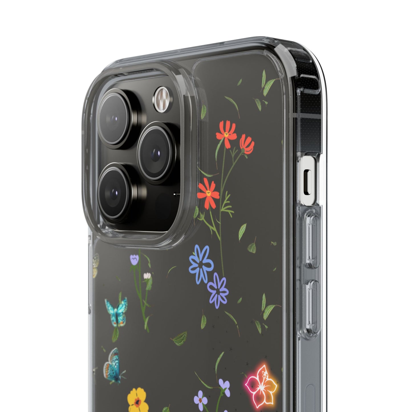 Phone Case, Floral Butterfly Nature Lover Gift, Clear Cases, Flower Butterfly Phone Cover, Nature Inspired Case, Clear Phone Protector