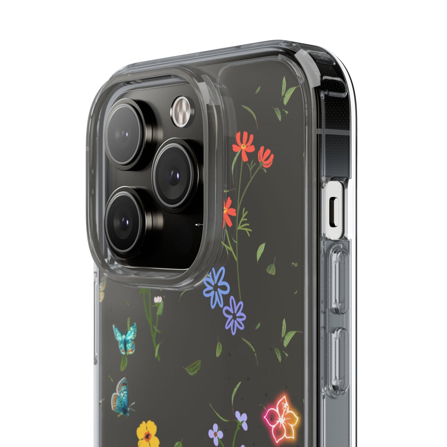 Phone Case, Floral Butterfly Nature Lover Gift, Clear Cases, Flower Butterfly Phone Cover, Nature Inspired Case, Clear Phone Protector