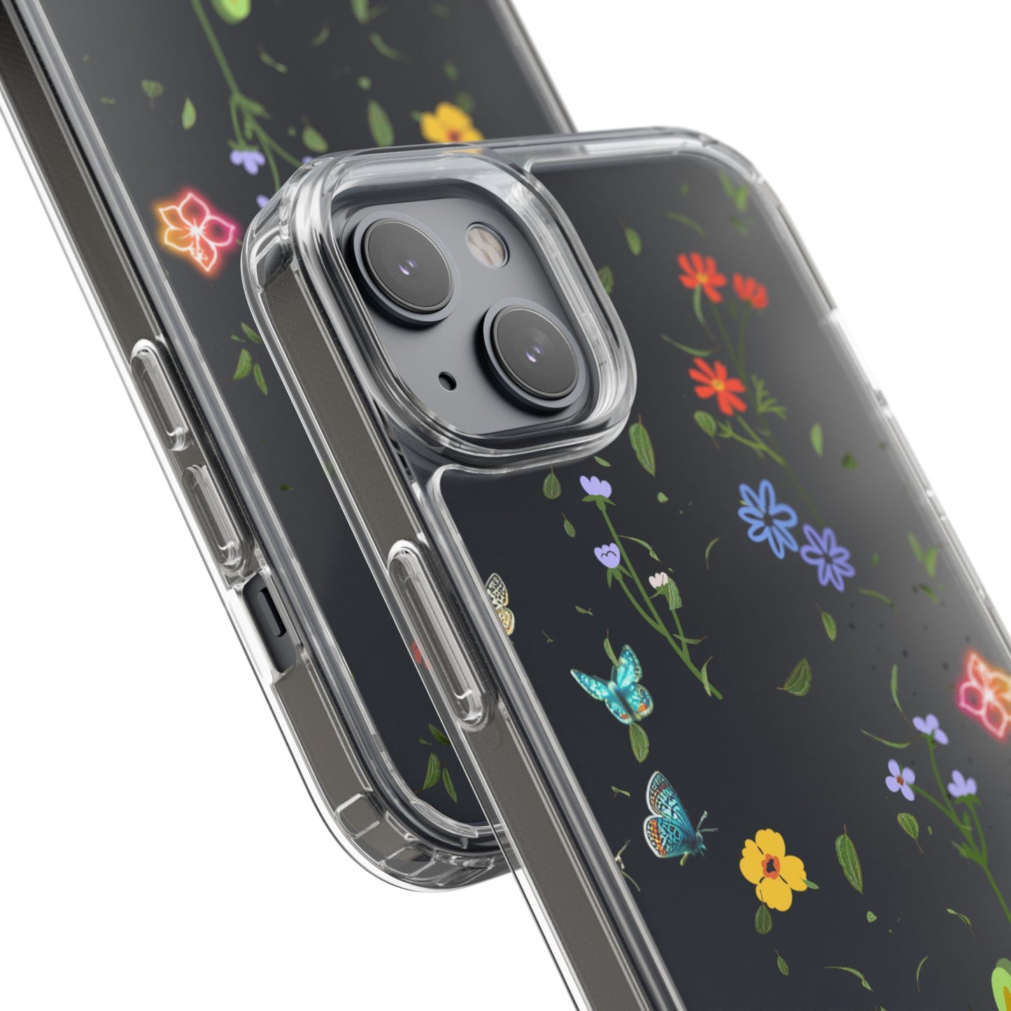 Phone Case, Floral Butterfly Nature Lover Gift, Clear Cases, Flower Butterfly Phone Cover, Nature Inspired Case, Clear Phone Protector