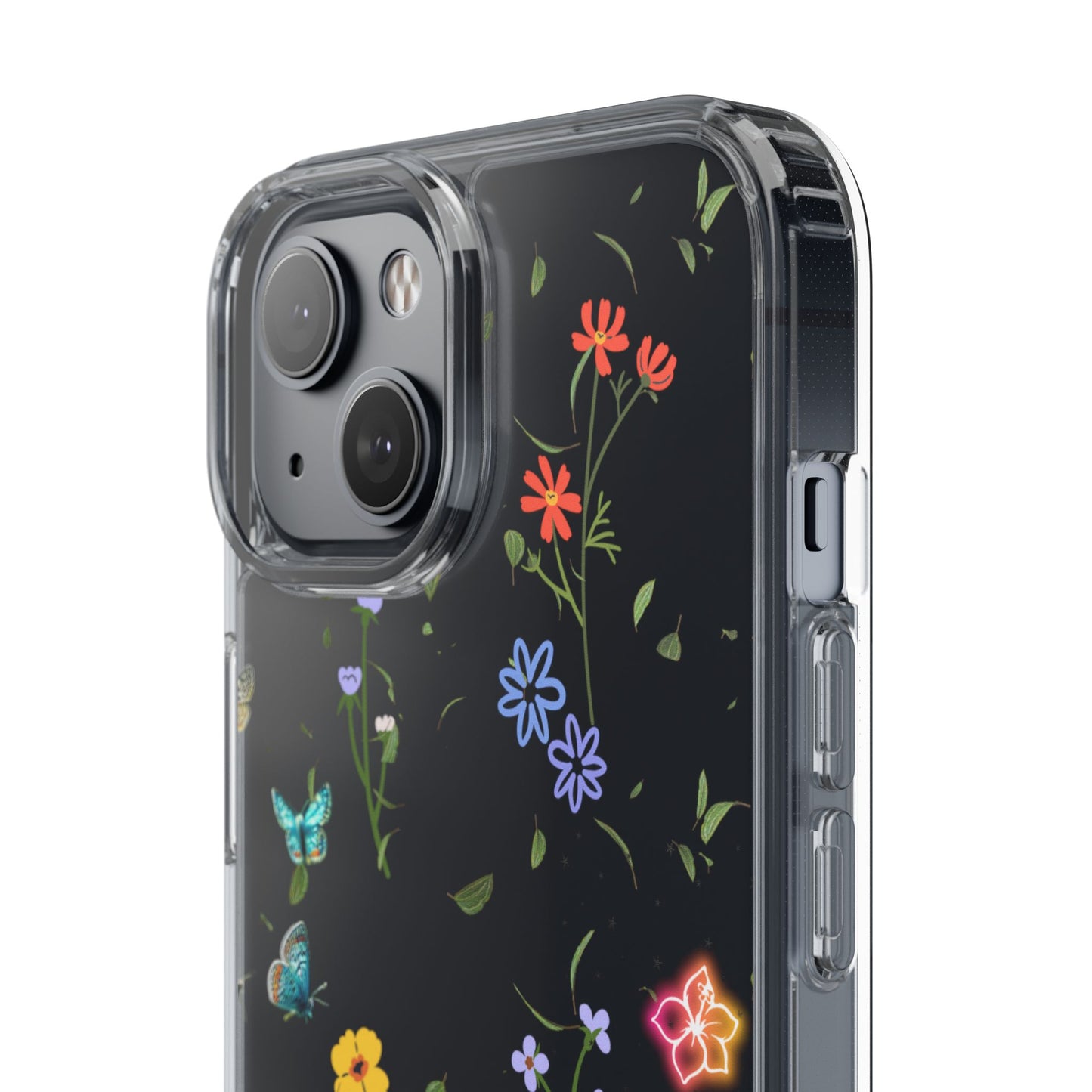 Phone Case, Floral Butterfly Nature Lover Gift, Clear Cases, Flower Butterfly Phone Cover, Nature Inspired Case, Clear Phone Protector