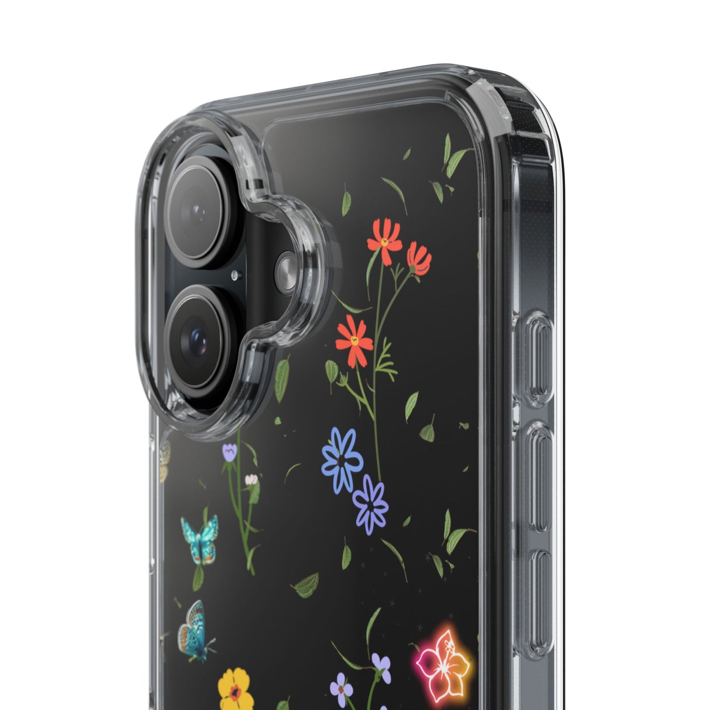 Phone Case, Floral Butterfly Nature Lover Gift, Clear Cases, Flower Butterfly Phone Cover, Nature Inspired Case, Clear Phone Protector