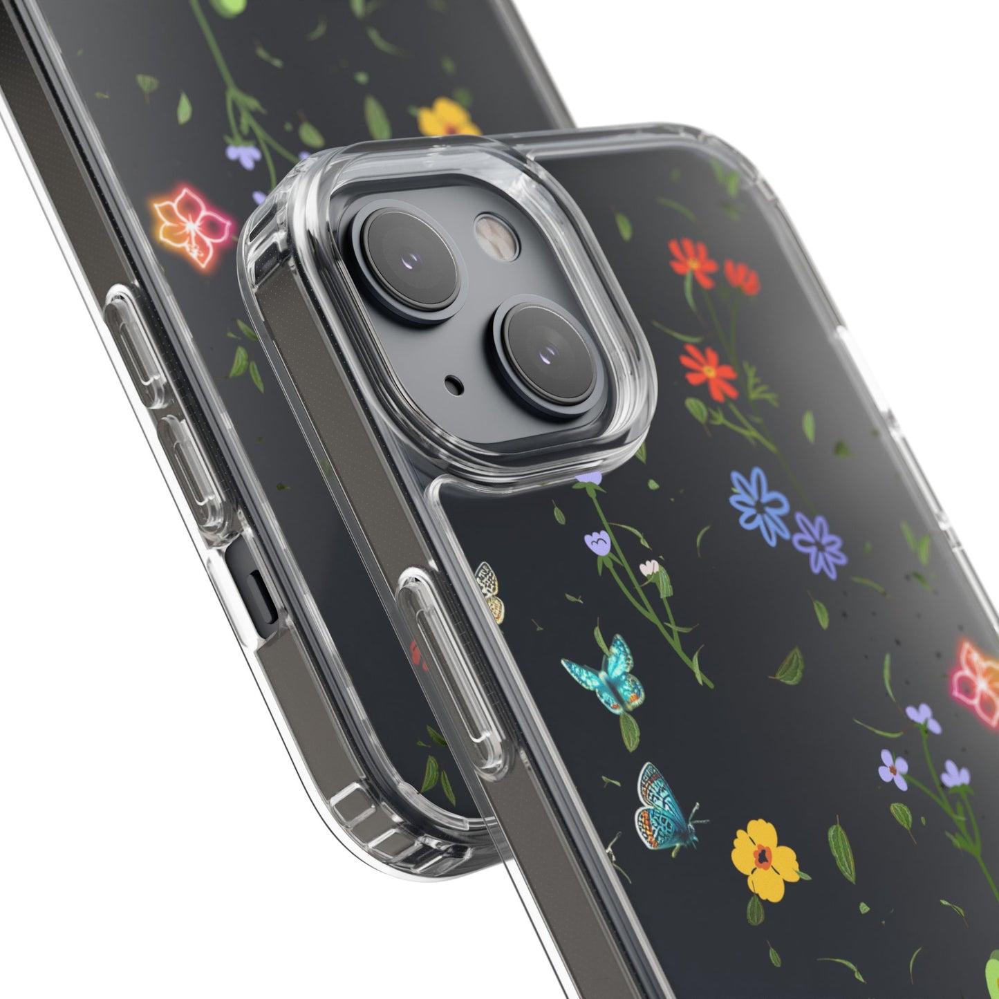 Phone Case, Floral Butterfly Nature Lover Gift, Clear Cases, Flower Butterfly Phone Cover, Nature Inspired Case, Clear Phone Protector
