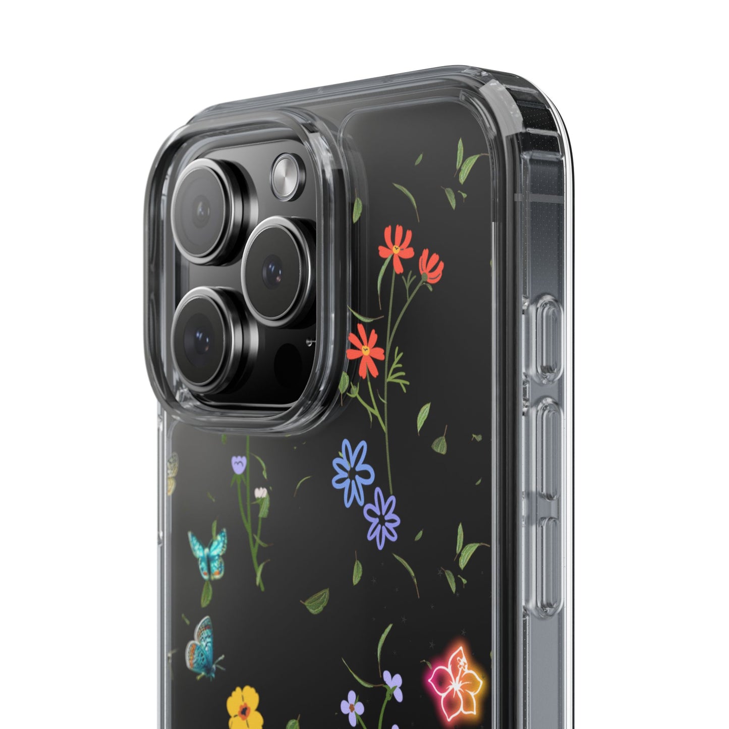 Phone Case, Floral Butterfly Nature Lover Gift, Clear Cases, Flower Butterfly Phone Cover, Nature Inspired Case, Clear Phone Protector