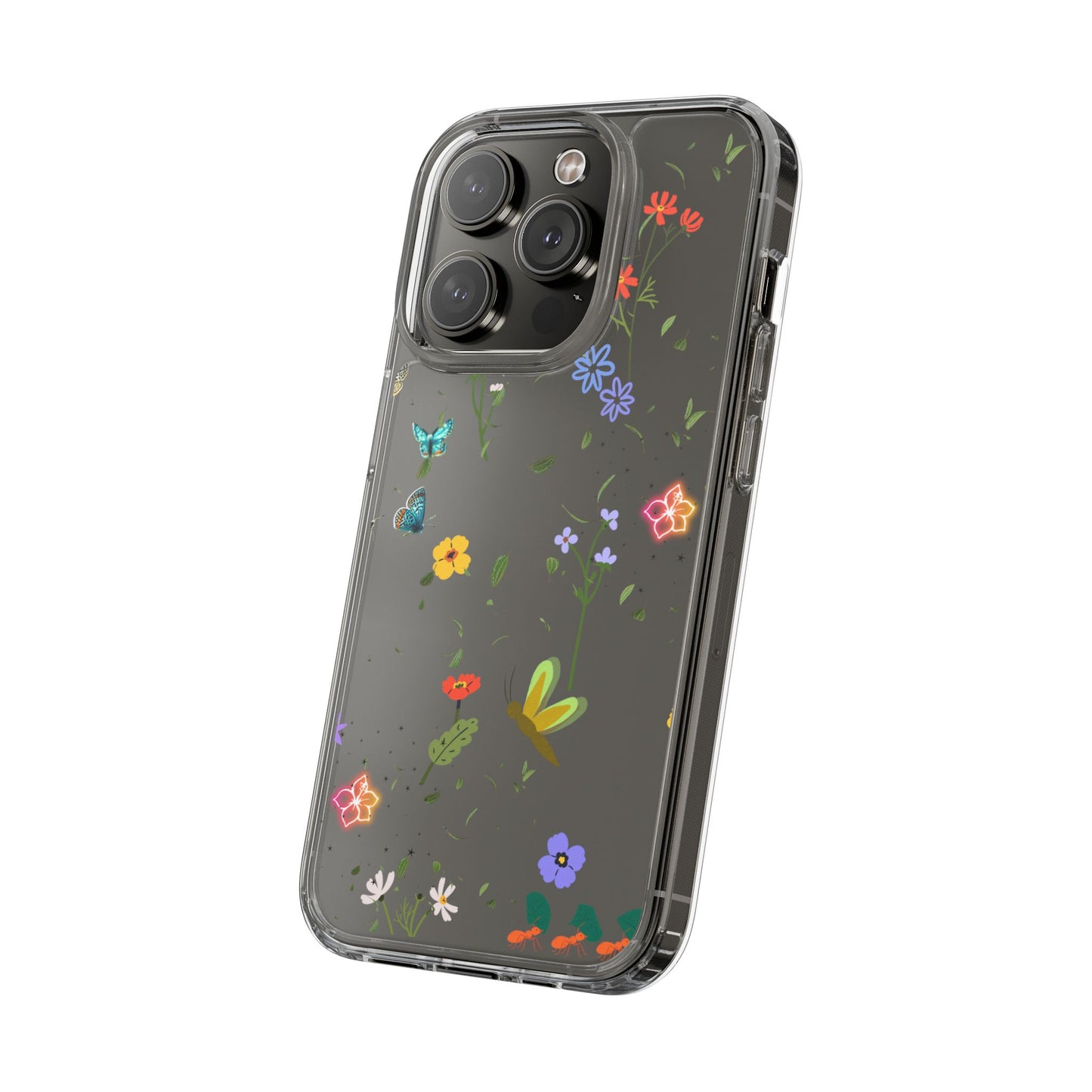 Phone Case, Floral Butterfly Nature Lover Gift, Clear Cases, Flower Butterfly Phone Cover, Nature Inspired Case, Clear Phone Protector