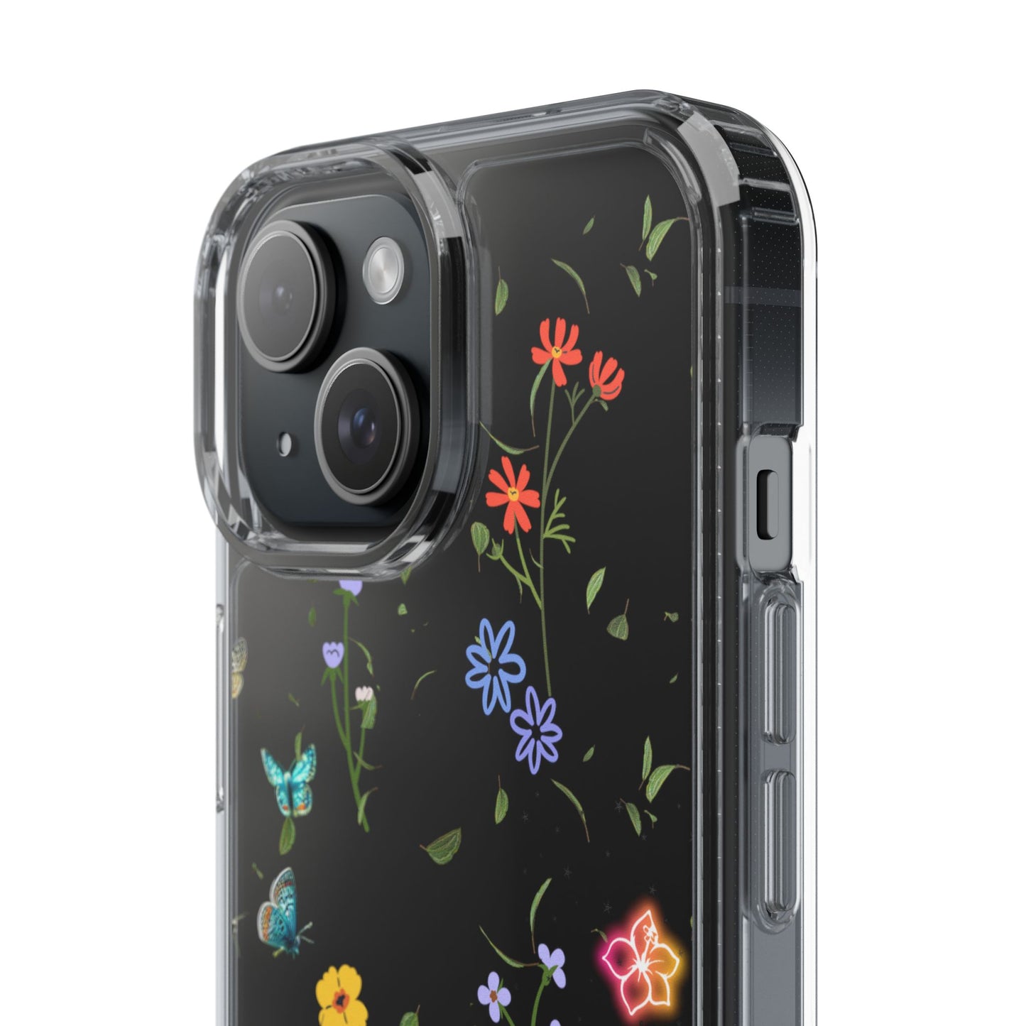 Phone Case, Floral Butterfly Nature Lover Gift, Clear Cases, Flower Butterfly Phone Cover, Nature Inspired Case, Clear Phone Protector