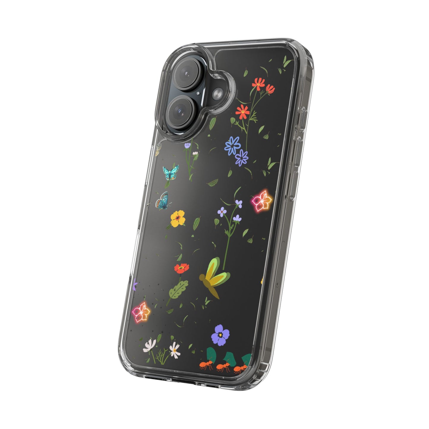 Phone Case, Floral Butterfly Nature Lover Gift, Clear Cases, Flower Butterfly Phone Cover, Nature Inspired Case, Clear Phone Protector