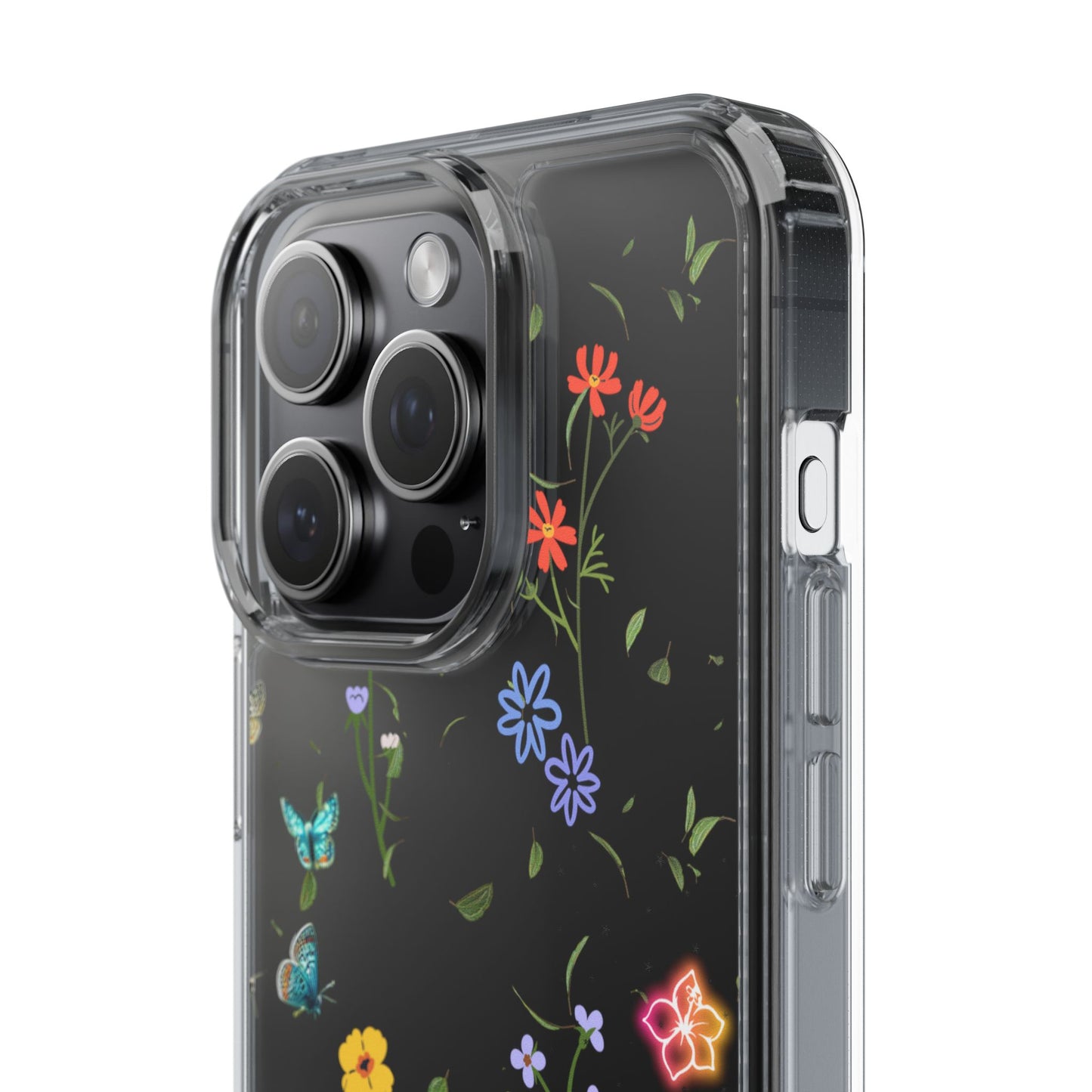 Phone Case, Floral Butterfly Nature Lover Gift, Clear Cases, Flower Butterfly Phone Cover, Nature Inspired Case, Clear Phone Protector