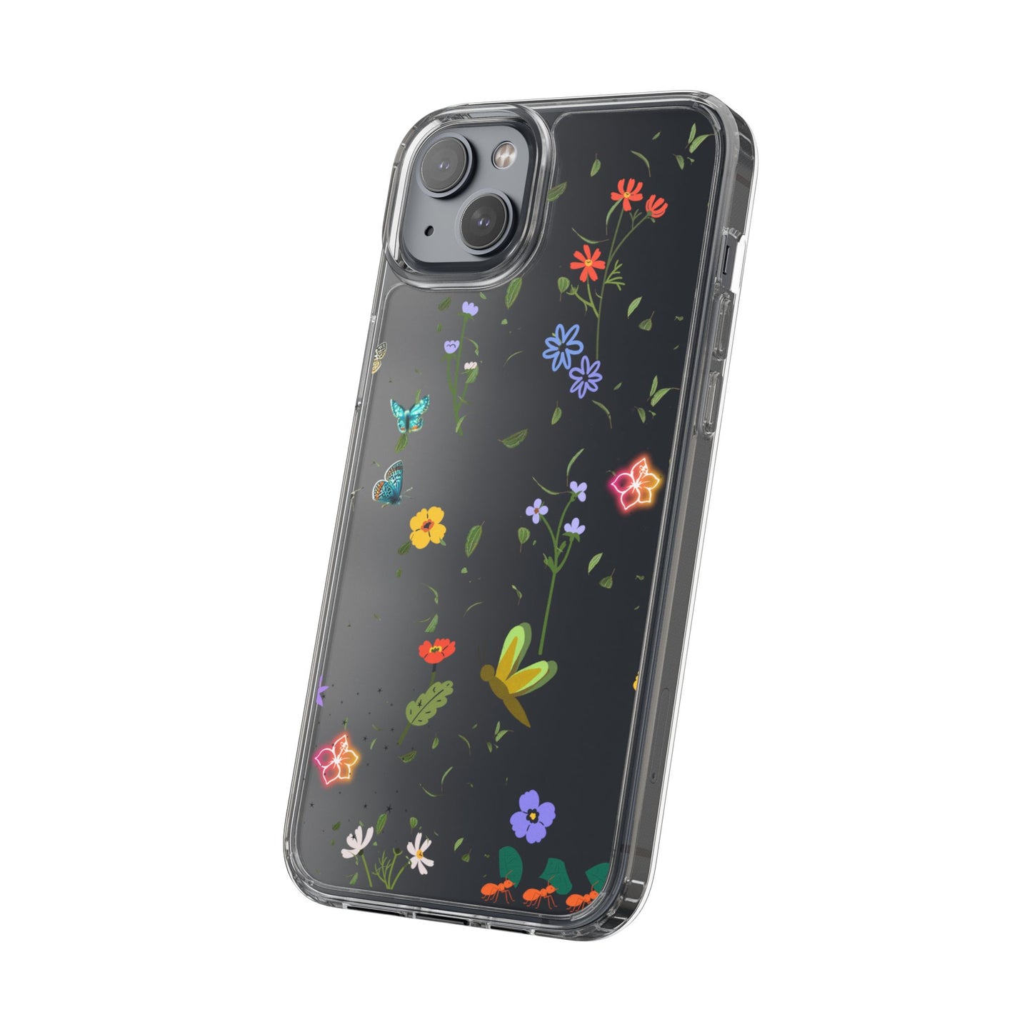 Phone Case, Floral Butterfly Nature Lover Gift, Clear Cases, Flower Butterfly Phone Cover, Nature Inspired Case, Clear Phone Protector